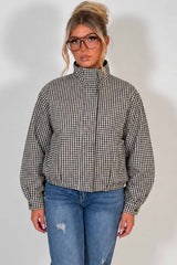 zara womens check jacket with long sleeves styledup uk