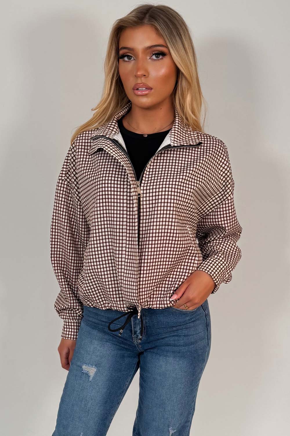 checked jacket stradivarius uk