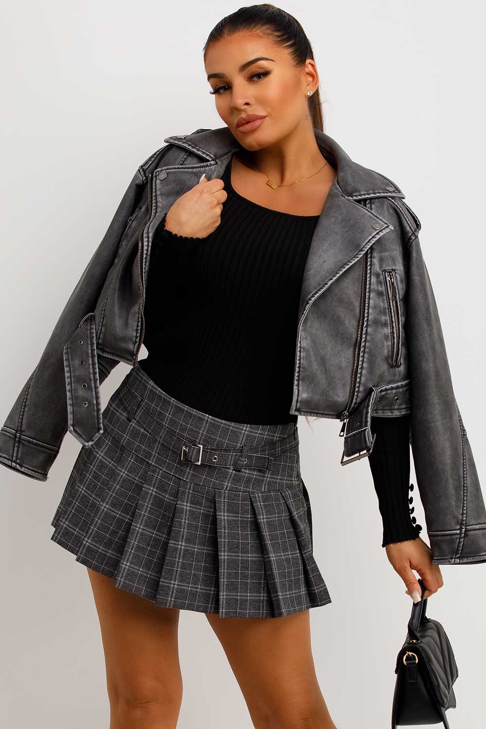 pleated mini skirt low rise going out festival rave outfit