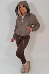 womens check print hooded jacket styledup uk