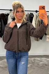 womens hooded checked jacket windbreaker festival outfit styledup