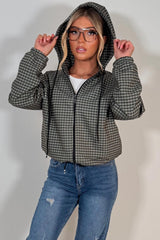 womens hooded checked jacket windbreaker festival outfit styledup