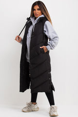 chevron padded gilet womens uk