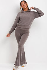 womens crop hoodie and trouser loungewear co ord set styledup fashion