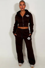 womens joggers and crop corset hoodie tracksuit set two piece couture club womens