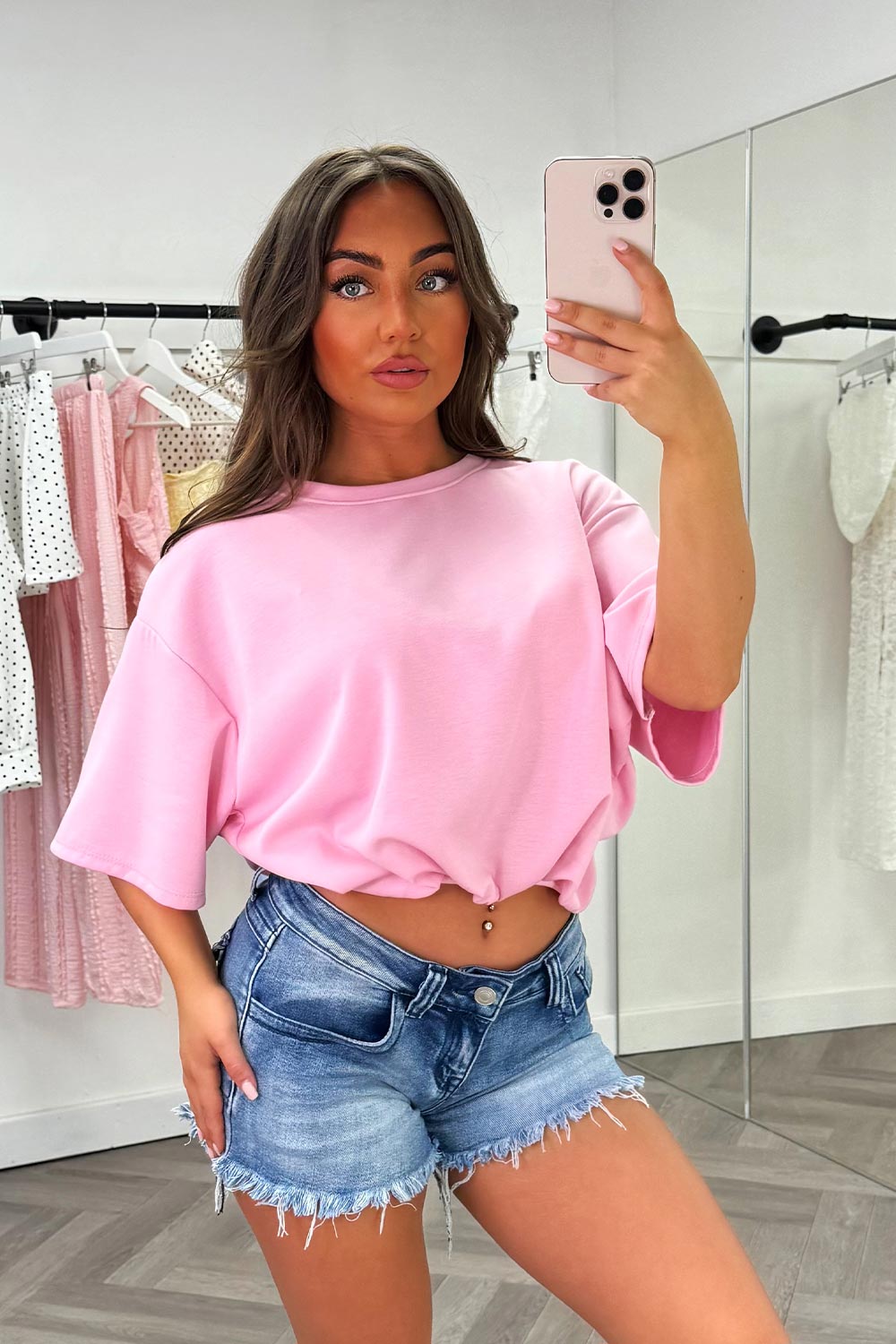 womens oversized short sleeve top with gathered hem summer holiday airport outfit styledup uk whitefox sale