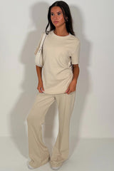 gathered waist top and trousers co ord set styledup uk 