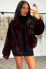 zara womens faux fur jacket with funnel neck styledup