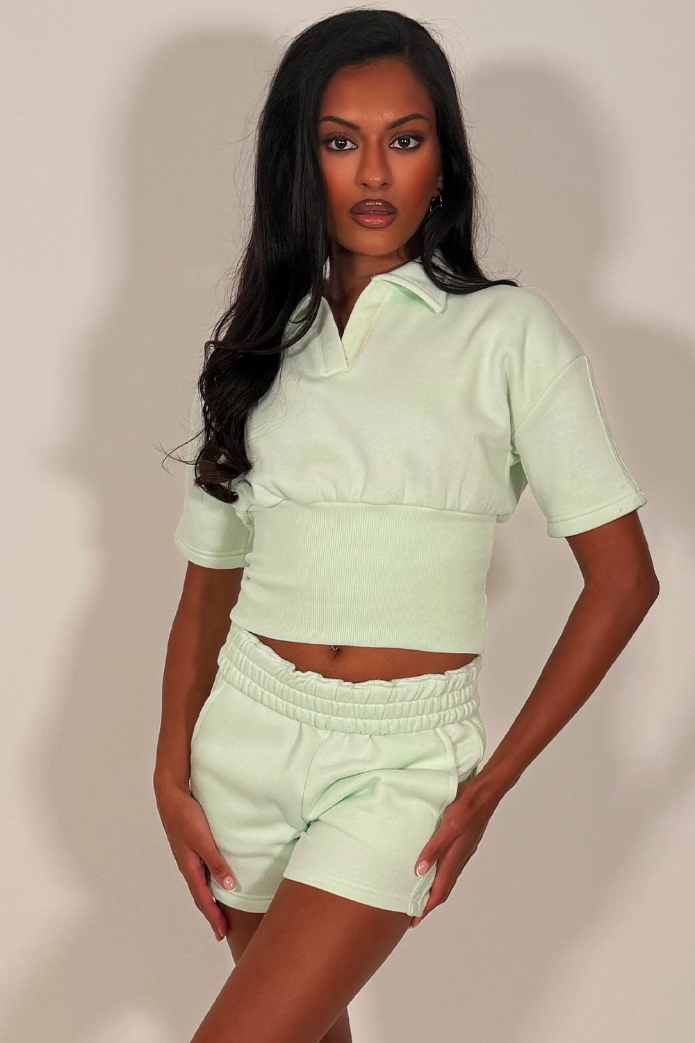womens summer shorts tracksuit holiday airport outfit styledup fashion