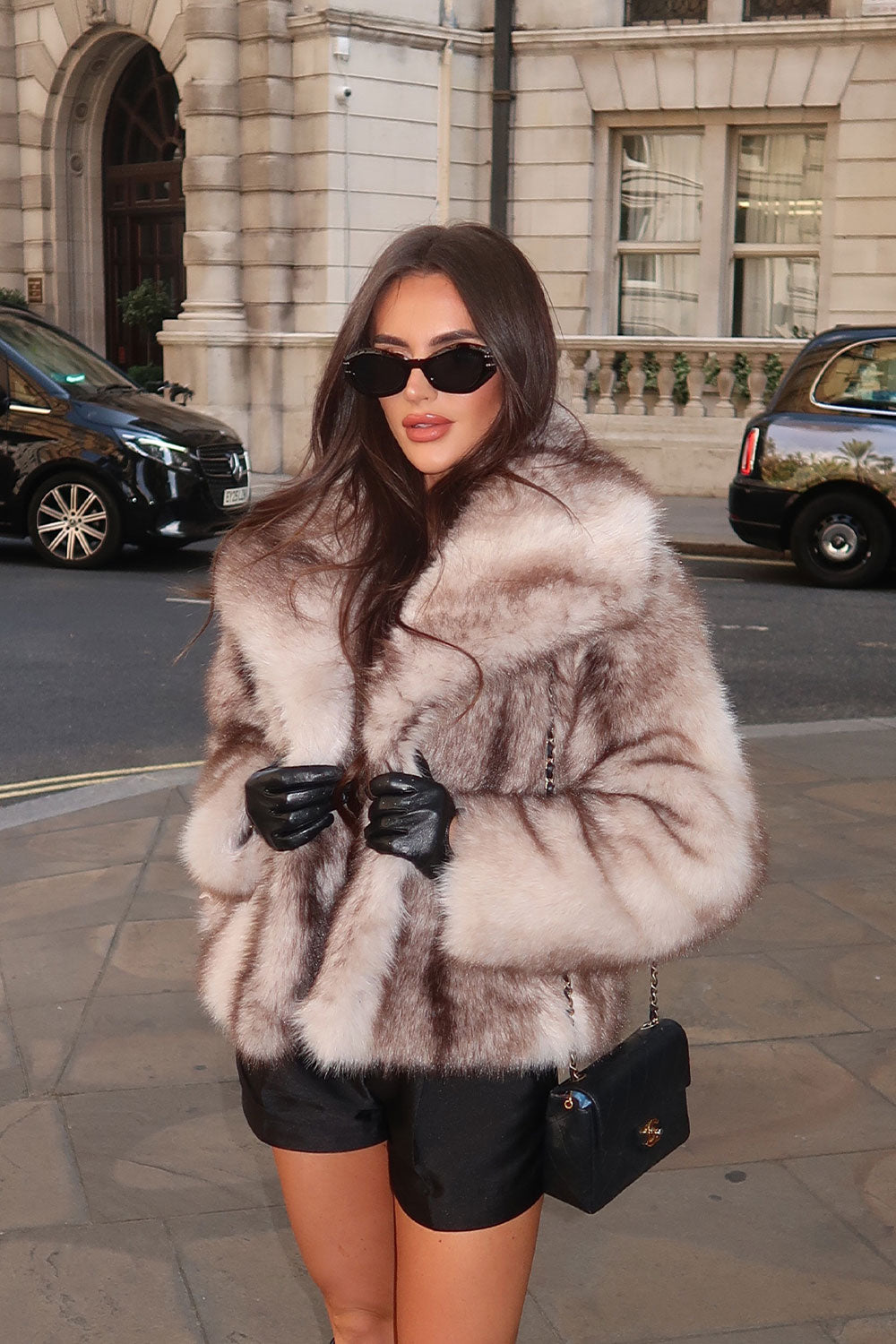 Faux Fur Coat Beige Colourway