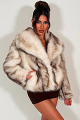 womens faux fur jacket zara uk