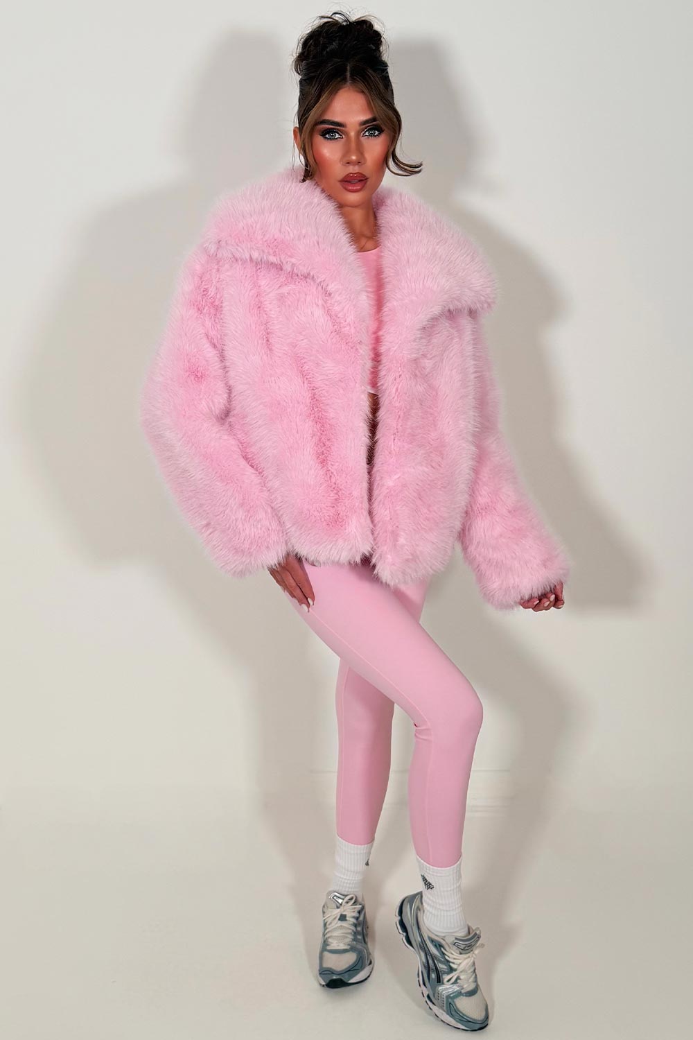 faux fur jacket with collar styledup uk