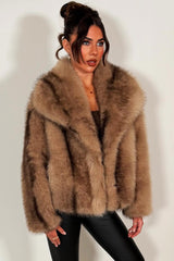 zara womens fur jacket with collar styledup