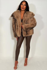 zara womens fur jacket with collar styledup