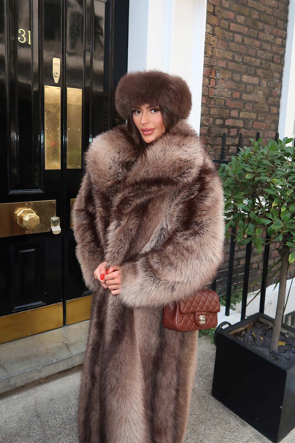 womens long faux fur coat zara uk
