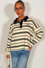 striped jumper with collar for womens styledup 