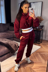 womens tracksuit crop hoodie and joggers set