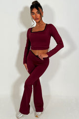 high rise flared yoga pants and long sleeve top co ord alo yoga uk