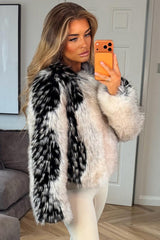 womens long sleeve short plush fur coat styledup uk