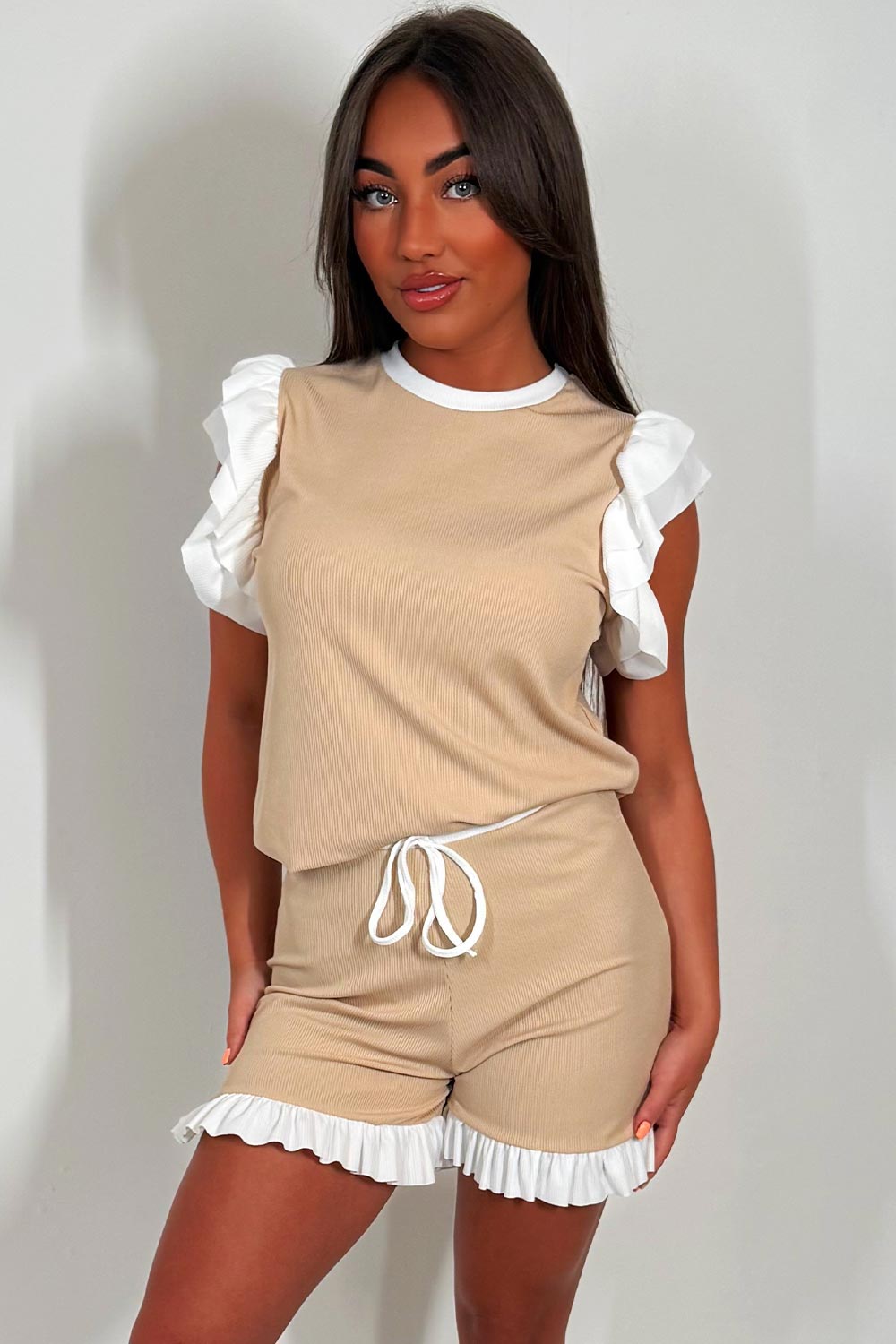 womens shorts and top set festival co ord set