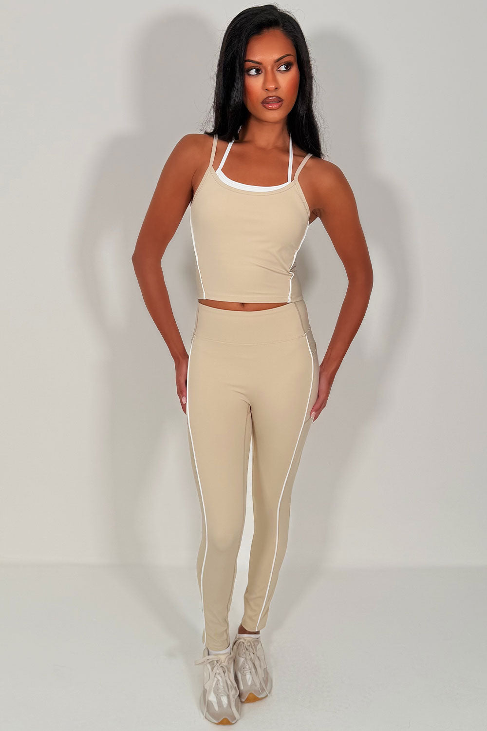 alo yoga airbrush high waist legging & double up bra top two piece matching set uk sale styledup fashion uk sale