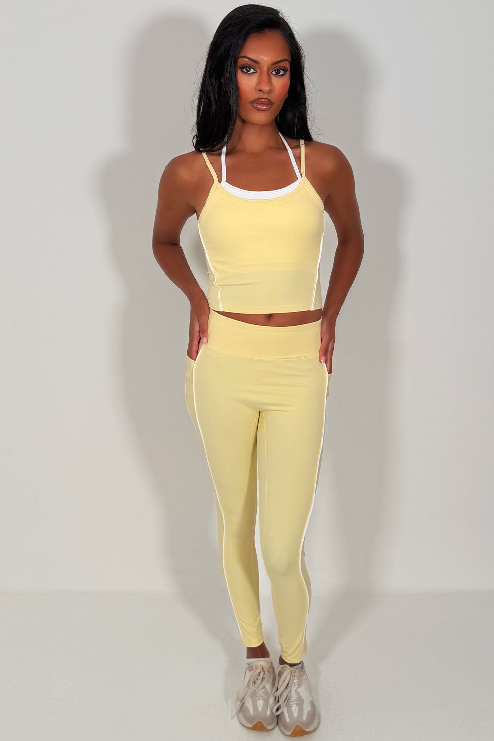 alo yoga airbrush high waist legging & double up bra top two piece matching set uk sale styledup fashion uk sale