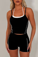 alo yoga crop top and shorts co ord pilates gym wear co ord set 