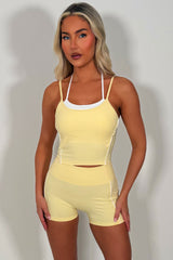 alo yoga crop top and shorts co ord pilates gym wear co ord set 