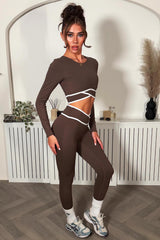 lululemon crossover v waist leggings and crop top two piece co ord set styledup 