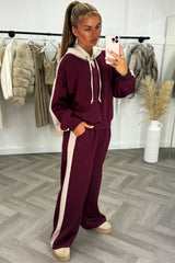 contrast hoodie and joggers two piece loungewear co ord womens tracksuit for winter