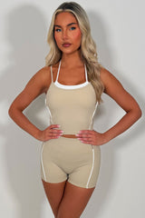 womens gym shorts and crop top co ord set premium quality alo yoga styledup uk