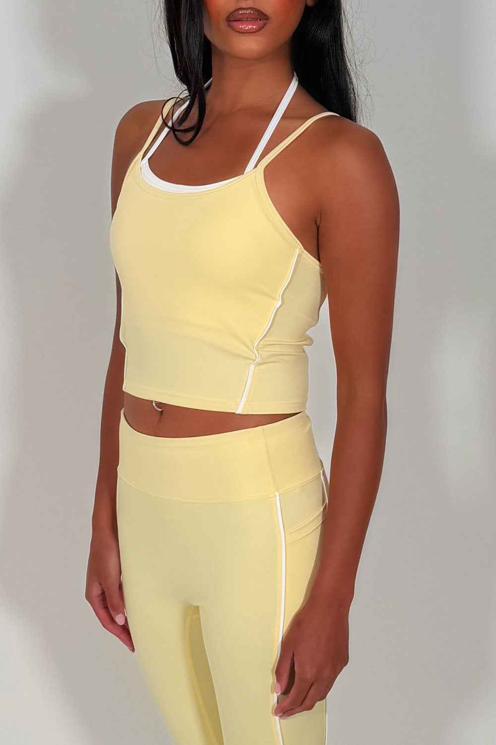 womens double up top bralet and high waist leggings two piece matching set alo yoga womens uk styledup 