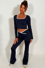 womens lululemon high rise yoga pants and long sleeve top co ord set styledup 