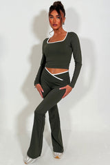 womens lululemon high rise yoga pants and long sleeve top co ord set styledup 