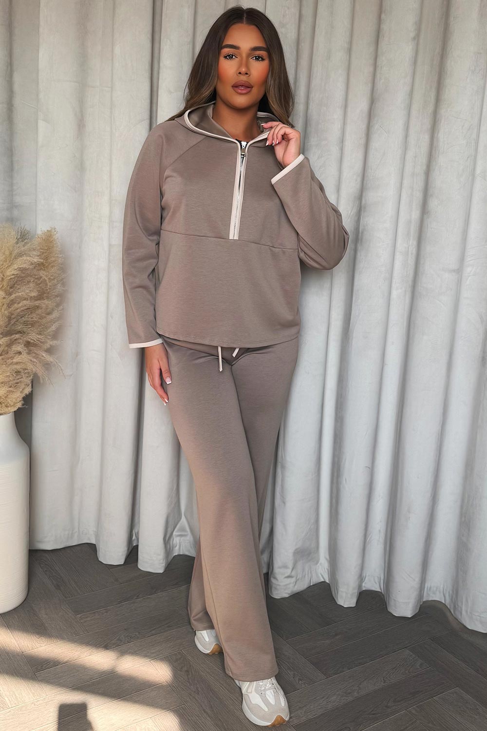 half zip sweatshirt and joggers two piece loungewear co ord set womens