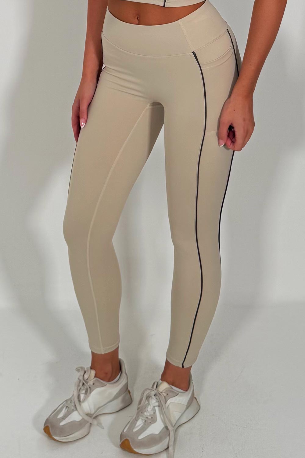 alo yoga high waist legging and double up bralet top two piece matching set styledup uk 