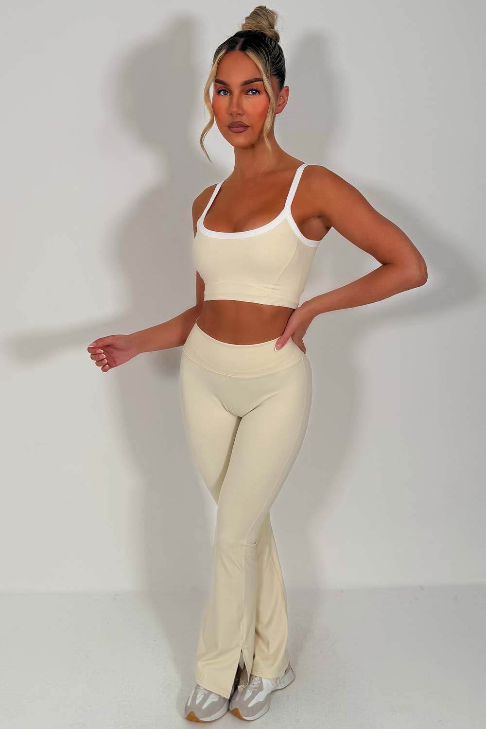 womens yoga pants and top two piece activewear set pilates outfit styledup uk