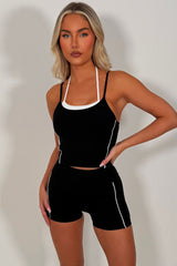 womens summer shorts and double up top co ord gym set alo yoga styledup uk