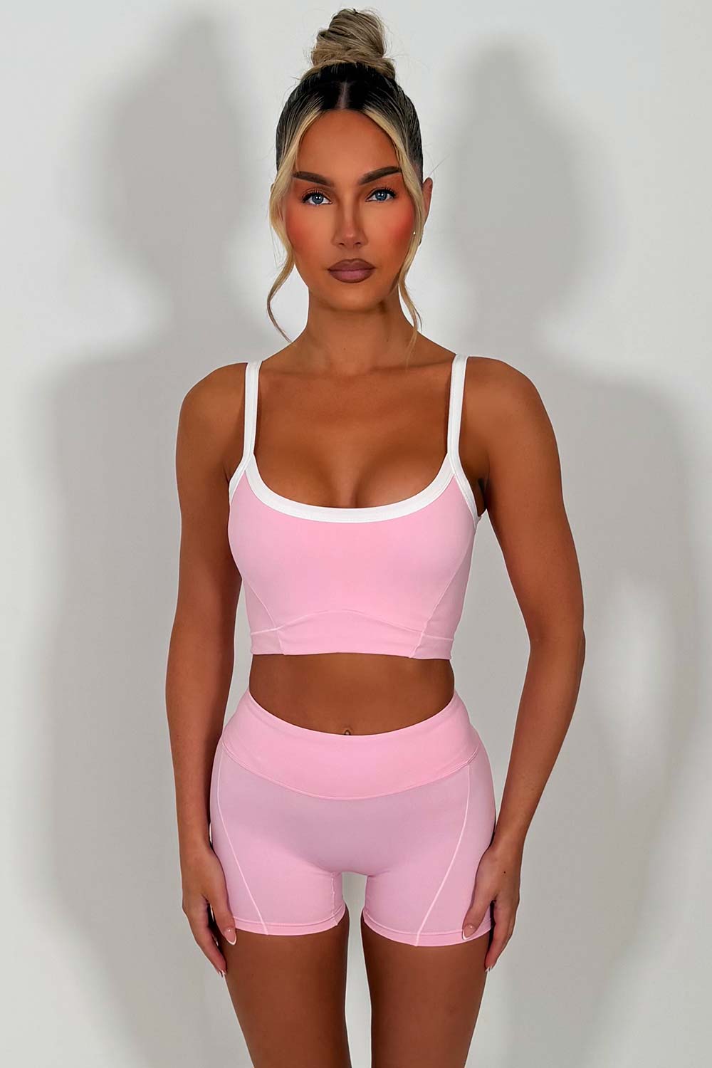 alo yoga shorts and top two piece yoga pilates co ord set styledup uk sale
