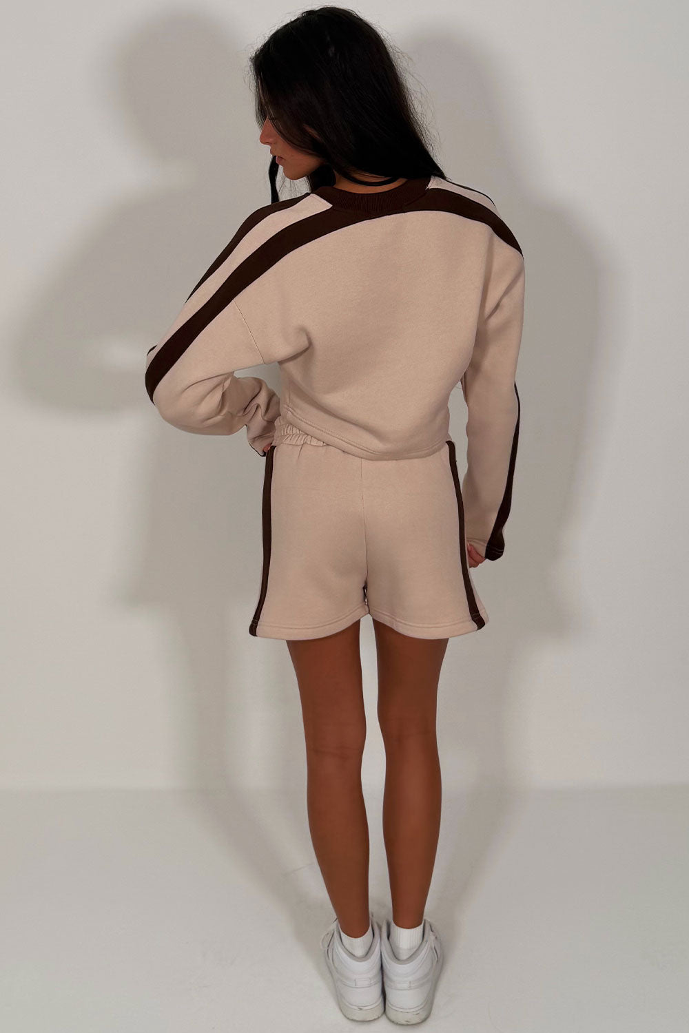 crop tracksuit with graphics and stripes styledup womens summer holiday trendy airport outfit styledup uk