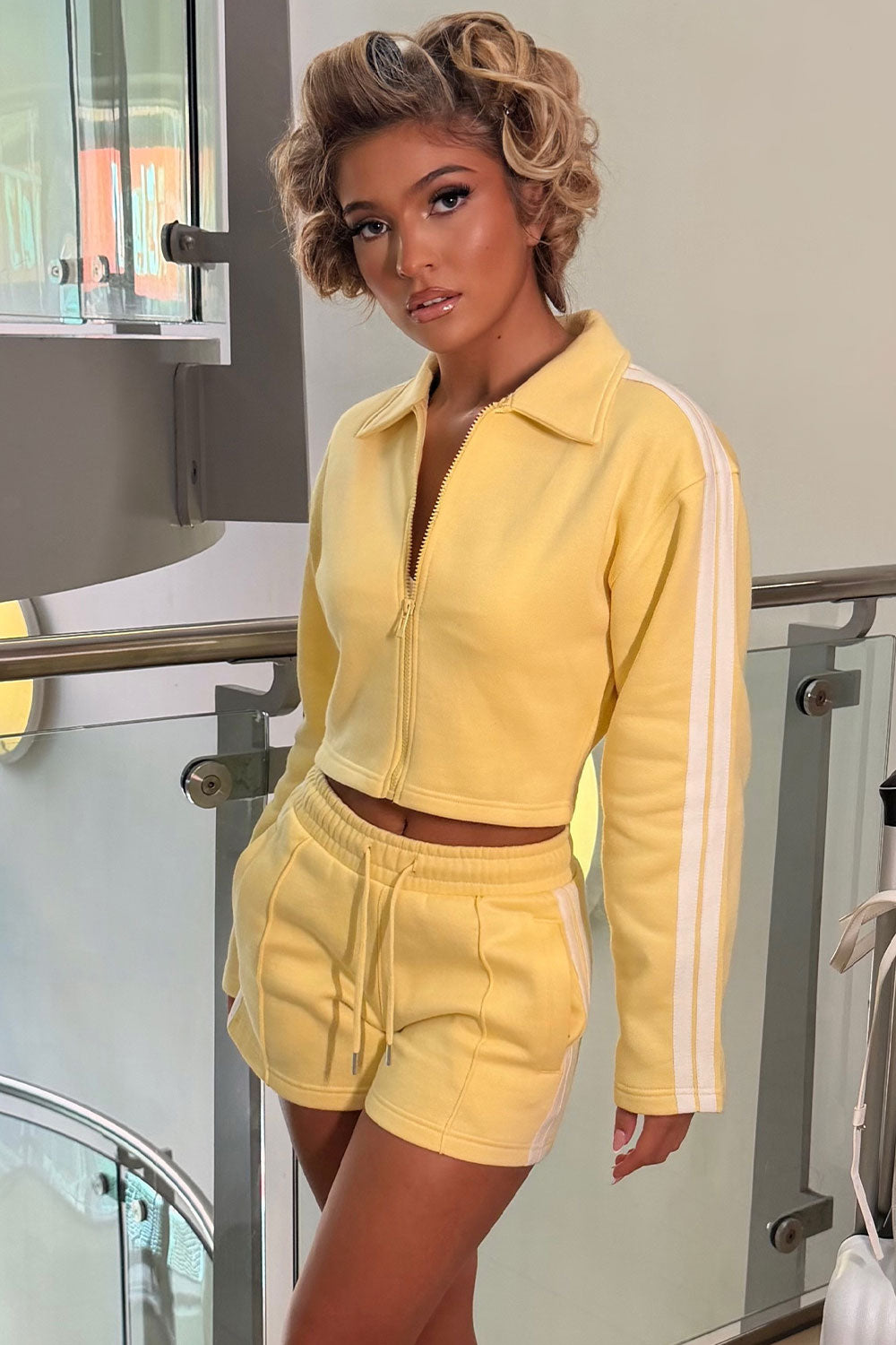 side stripe short tracksuit styledup uk