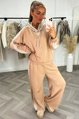 contrast hoodie and joggers two piece loungewear co ord womens tracksuit for winter