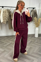 womens contrast hooded sweatshirt and joggers co ord set styledup fashion