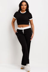 womens wide leg trousers and top loungewear set airport outfit