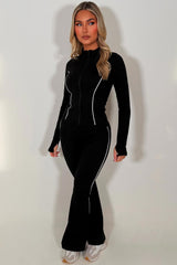 skinny flare pants and zip up sports jacket two piece set lululemon womens uk