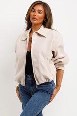 womens zara short bomber jacket styledup