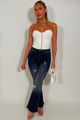 hook and eye white corset top nigh out outfit styledup