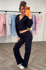 womens brown joggers and crop corset cinched waist hoodie tracksuit set two piece couture club womens