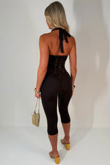 capri pants corset crop top three piece matching outfit set night out occasion outfit styledup uk