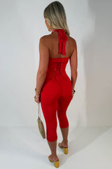 capri pants corset crop top three piece matching outfit set night out occasion outfit styledup uk